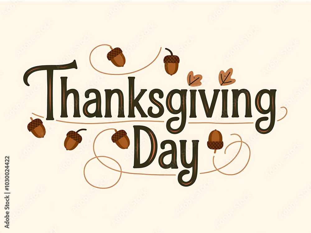 Thanksgiving Day with Acorn Decorations Thanksgiving Day with Acorn Decorations