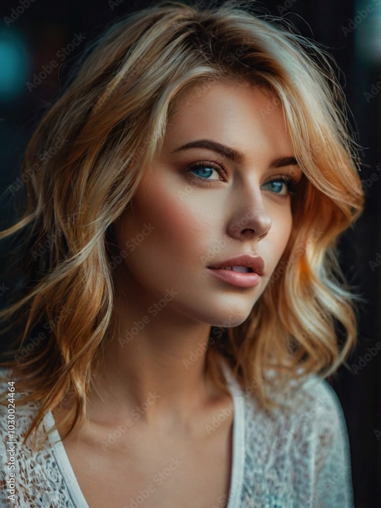 Fototapeta premium a model with colorful hair