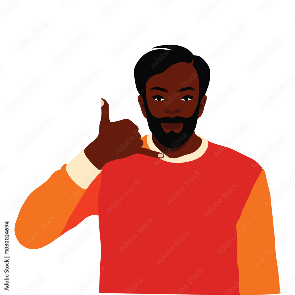 Stylish black man in elegant art style vector Stylish black man in elegant art style vector
