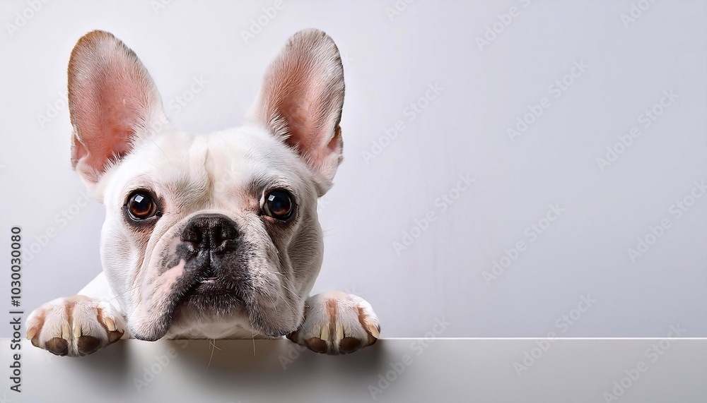 A dog looking from behind a wall, with space for your text A dog looking from behind a wall, with space for your text