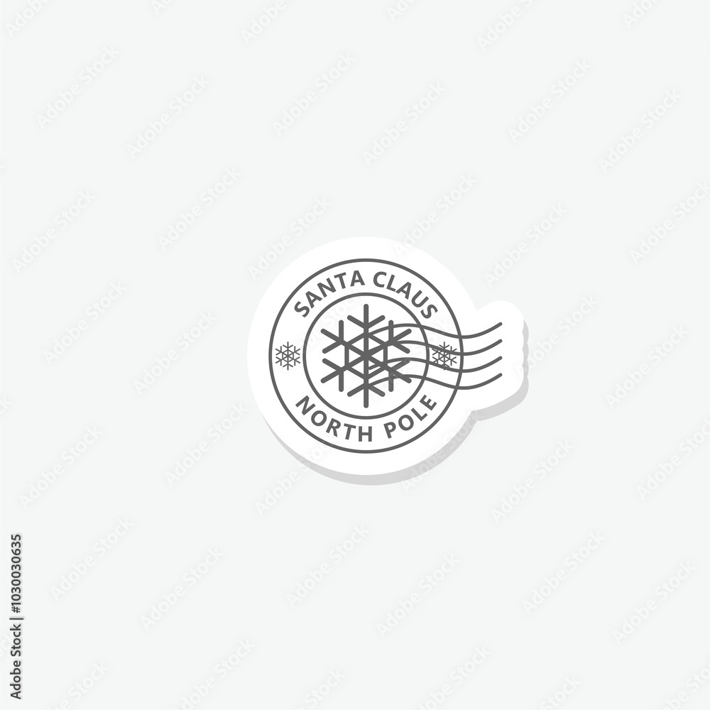 Santa Claus mail stamp icon sticker isolated on gray background Santa Claus mail stamp icon sticker isolated on gray background