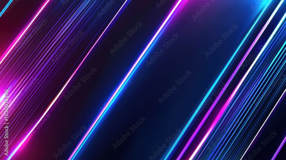 Sleek Metallic Lines with Glowing Neon Accents Sleek Metallic Lines with Glowing Neon Accents
