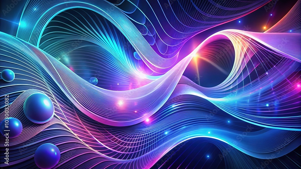 Abstract Wavy Dynamic Lines in Blue and Purple Gradient for Technology and Neurology Concepts - Isolated on Transparent Background Abstract Wavy Dynamic Lines in Blue and Purple Gradient for Technology and Neurology Concepts - Isolated on Transparent Background