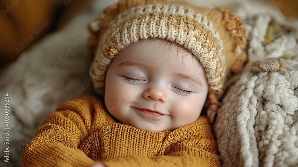 A close-up portrait captures a baby's cute sleeping behavior. A close-up portrait captures a baby's cute sleeping behavior.