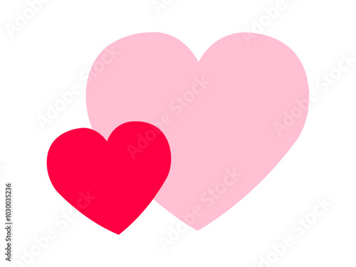 ハートのアイコン・マーク（ピンクと赤）