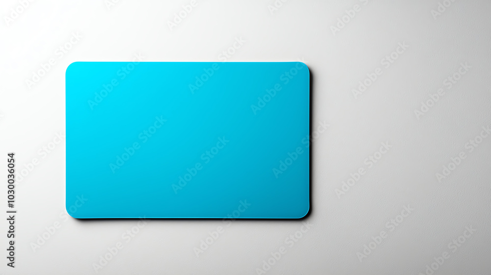 Blank blue card on white background Blank blue card on white background