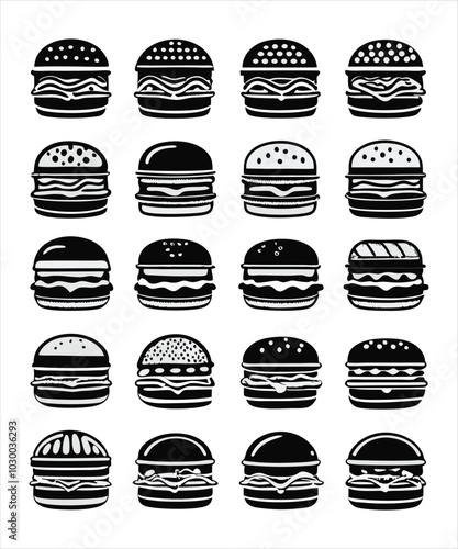 Burger icon vector. hamburger logo icon set