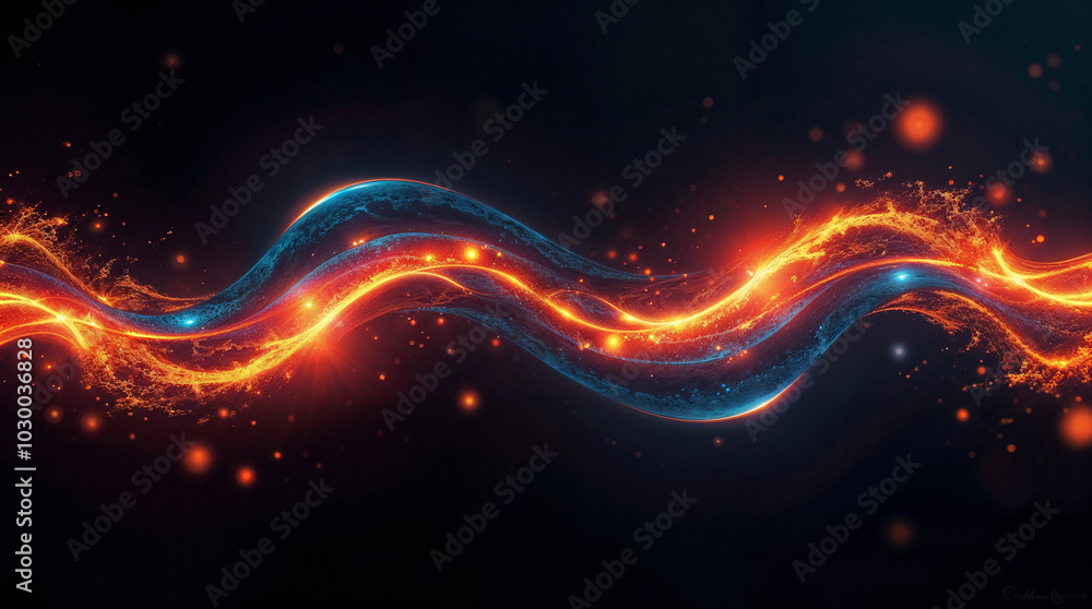 abstract background of lava and stones, holographic form on black background. Generative AI abstract background of lava and stones, holographic form on black background. Generative AI