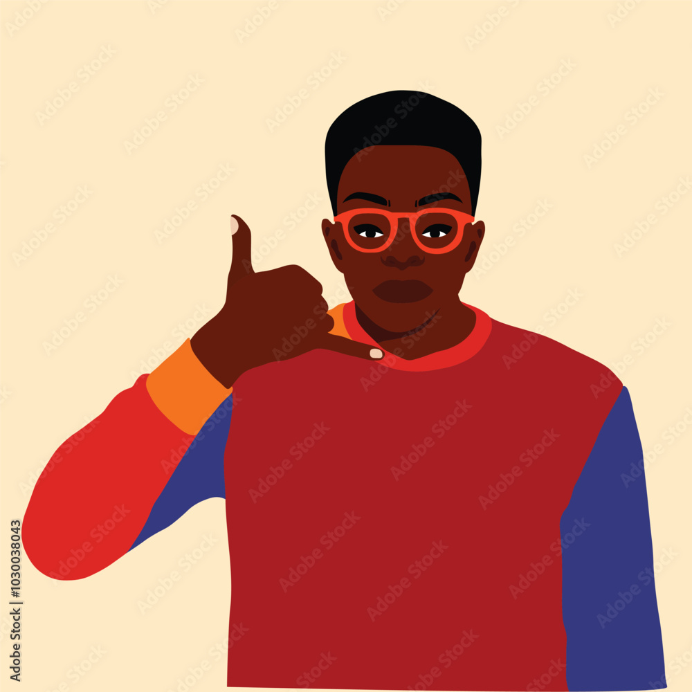 Afro black man in elegant art style vector Afro black man in elegant art style vector