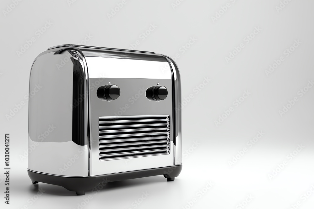 Modern chrome toaster, white isolated background Modern chrome toaster, white isolated background