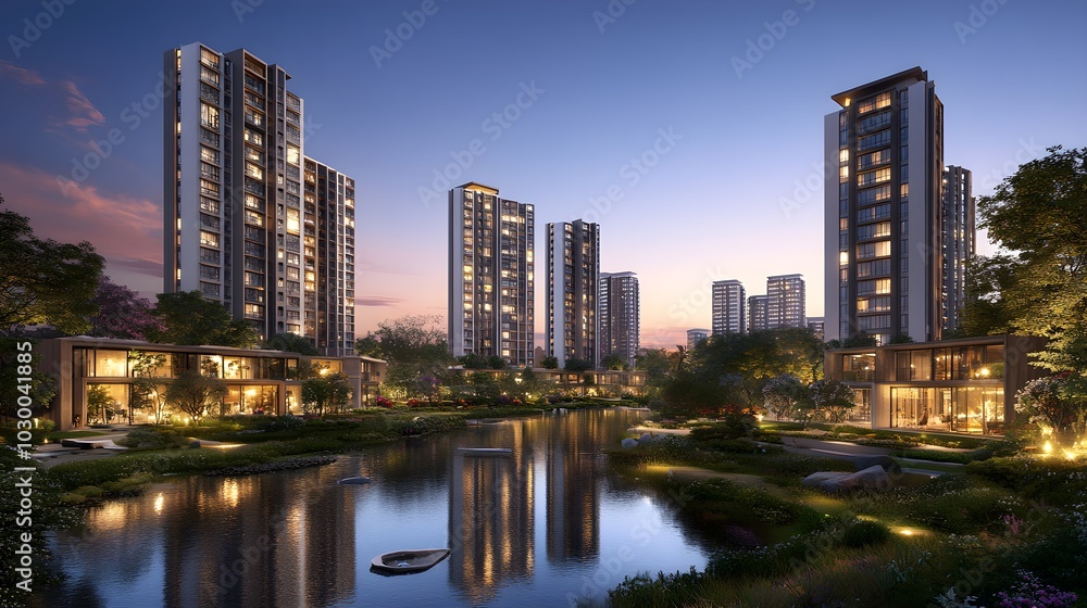 Modern urban living spaces equipped with smart city technology, energy-saving systems, and customizable interiors, revolutionizing home design for the tech-driven world Modern urban living spaces equipped with smart city technology, energy-saving systems, and customizable interiors, revolutionizing home design for the tech-driven world