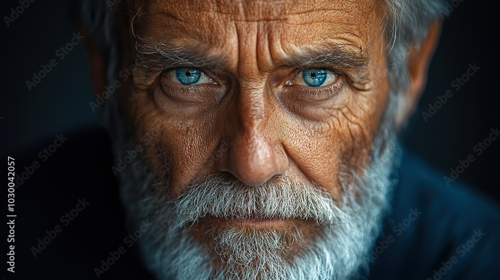 A close-up portrait of a sad and emotional elderly homeless man with a beard, highlighting the hardship of his situation. A close-up portrait of a sad and emotional elderly homeless man with a beard, highlighting the hardship of his situation.