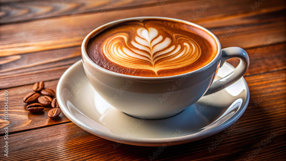 Fototapeta premium cup of coffee with beans