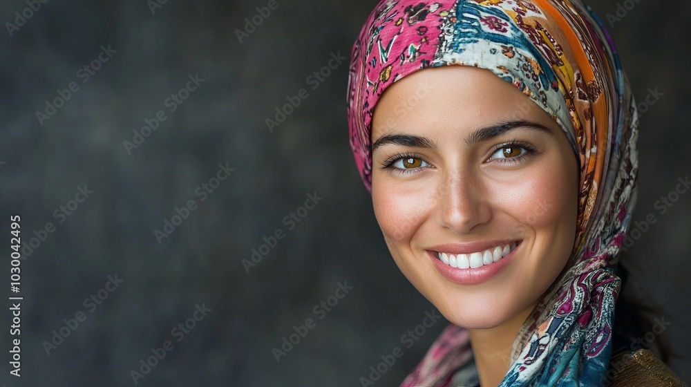 Modern Middle Eastern Female with Headscarf Smiling Modern Middle Eastern Female with Headscarf Smiling