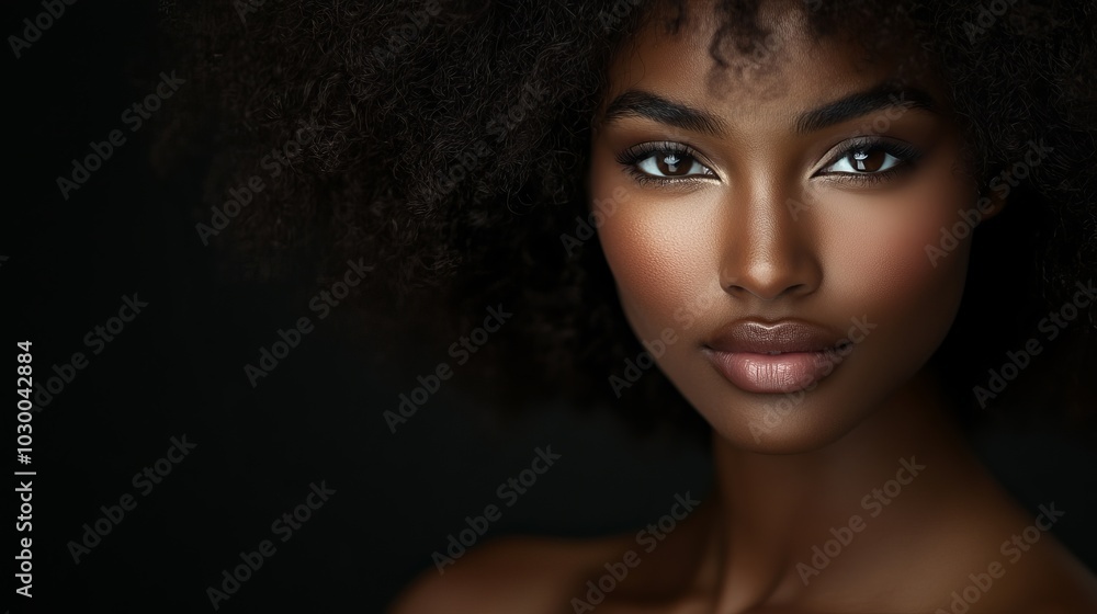 Fototapeta premium Confident Woman Smiling in a Beautiful Wig