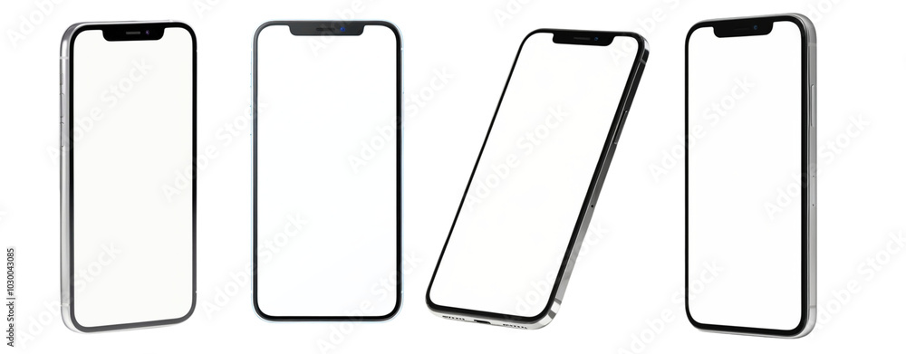 Smartphone Png Background, White Blank Screen, Mobile Device Mockup Smartphone Png Background, White Blank Screen, Mobile Device Mockup
