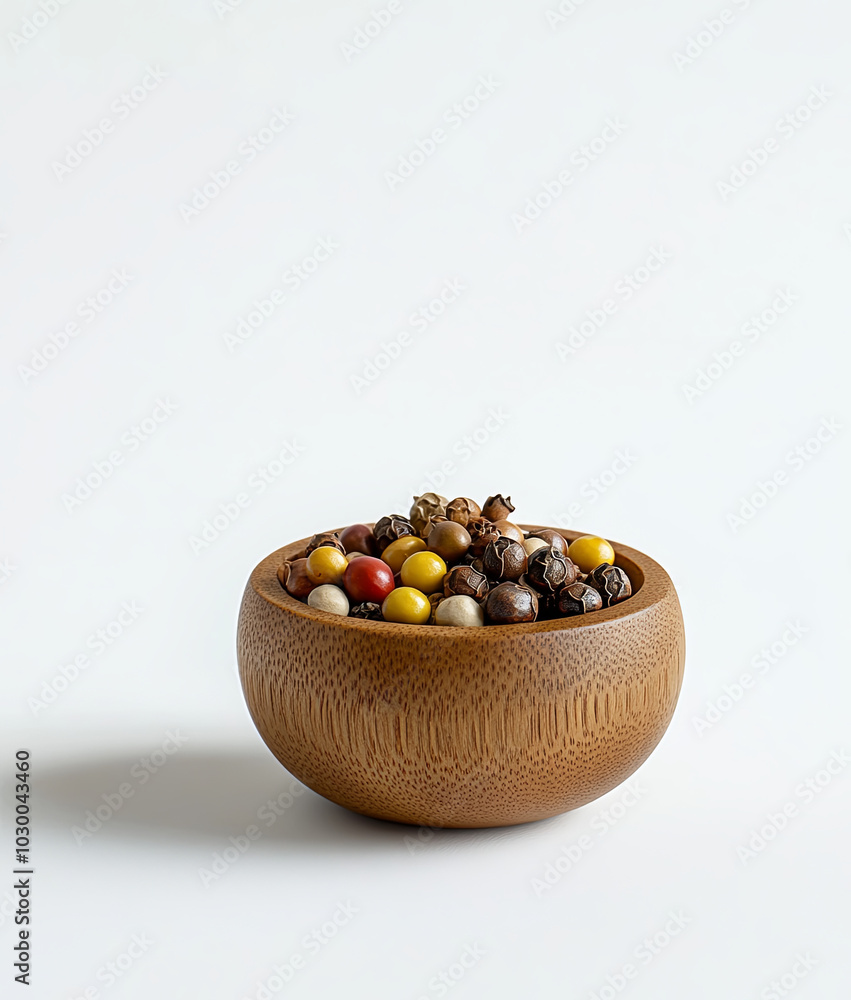 Spicy Peppercorn and Chili Mix in a White Bowl Spicy Peppercorn and Chili Mix in a White Bowl