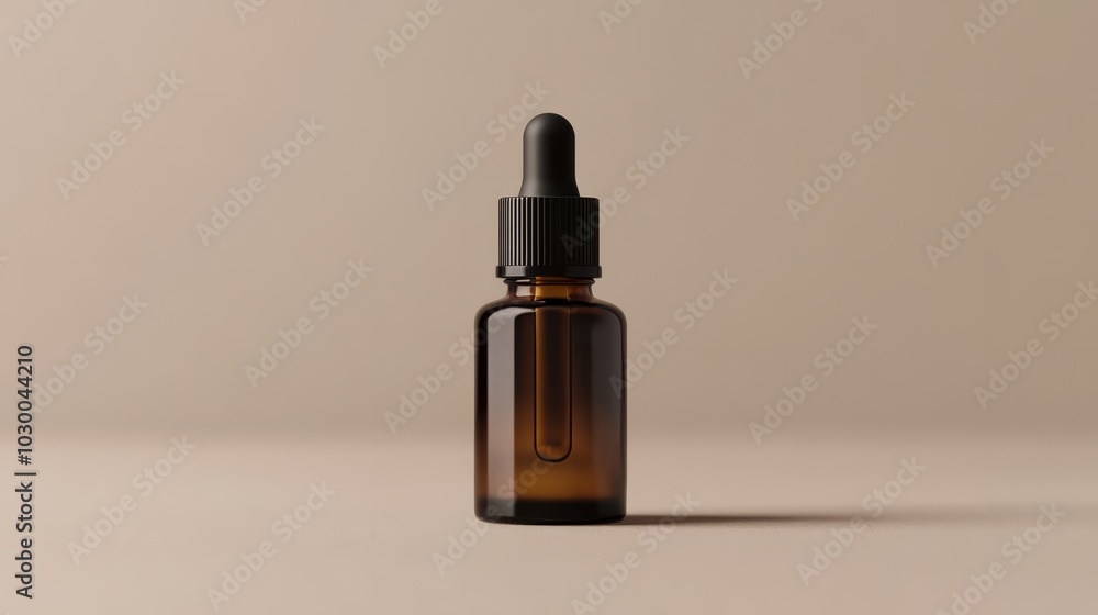 Amber Glass Dropper Bottle Mockup