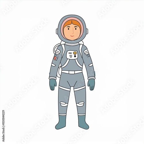 hand drawn astronaut illustration isolated on white