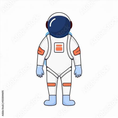 hand drawn astronaut illustration isolated on white