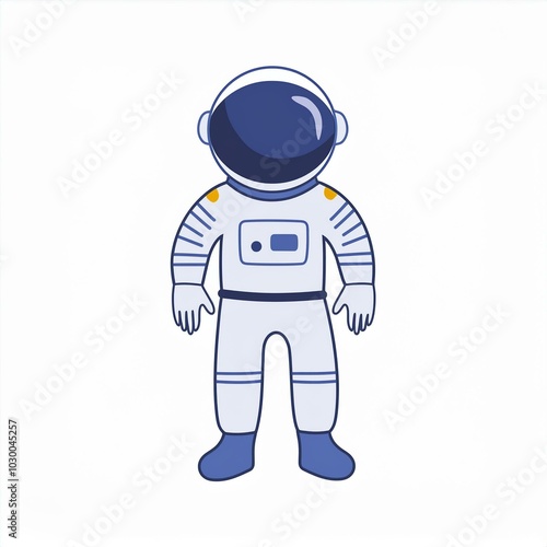 hand drawn astronaut illustration isolated on white