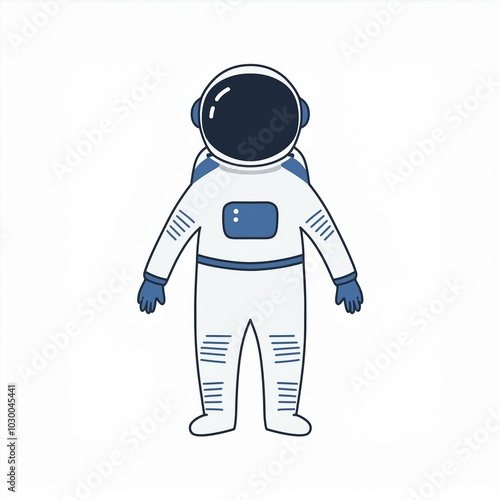 hand drawn astronaut illustration isolated on white