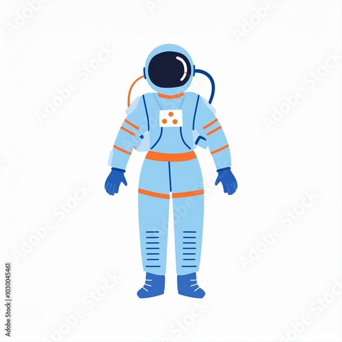 hand drawn astronaut illustration isolated on white