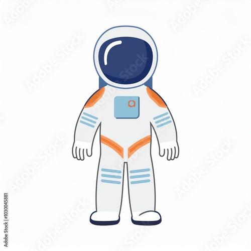 hand drawn astronaut illustration isolated on white