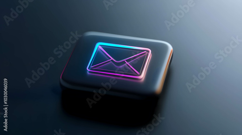 A close-up of a digital envelope icon with a glowing pattern, symbolizing information exchange.