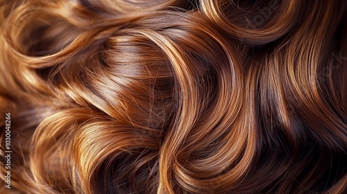 Tightly clustered, the glossy ringlets of brunette hair dominate this close-up shot. Their radiant sheen and rich hue are captured in striking detail. 