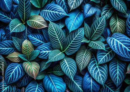 Wallpaper Mural Blue Exotic Foliage Decorative Vector Seamless Pattern for Tileable Wallpaper Print - Stunning Drone Photography of Lush Tropical Plants and Vibrant Colors for Home Decor Inspiration Torontodigital.ca