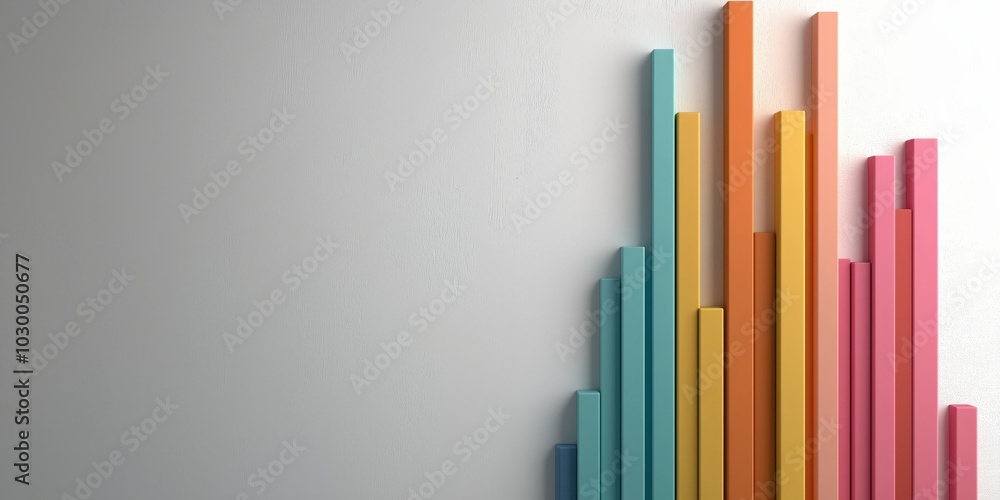 Bar charts with many colours going up and down Bar charts with many colours going up and down