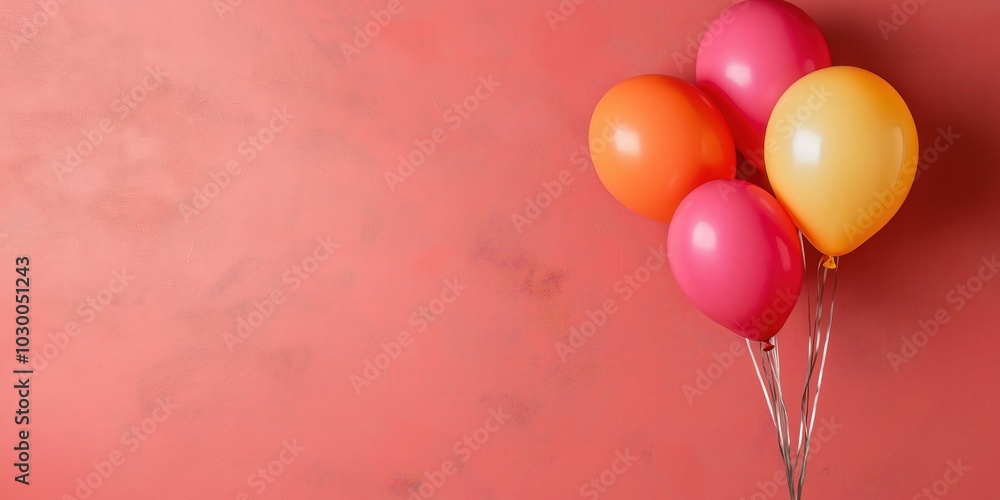 Colourful balloons on a vibrant background with copy space Colourful balloons on a vibrant background with copy space