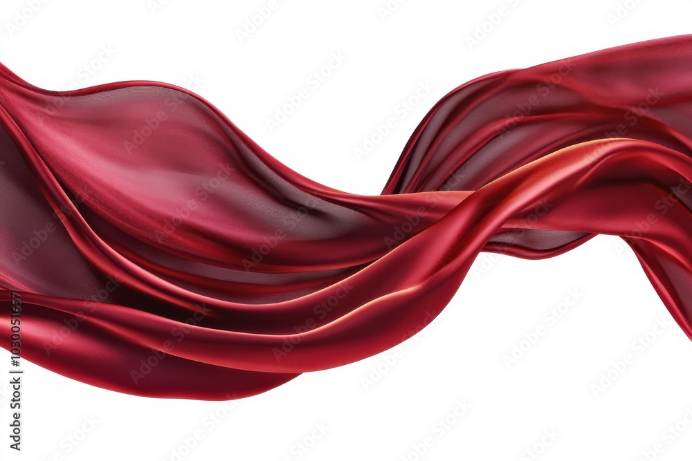 Elevated red fabric texture. Wafting satin cloth Elevated red fabric texture. Wafting satin cloth
