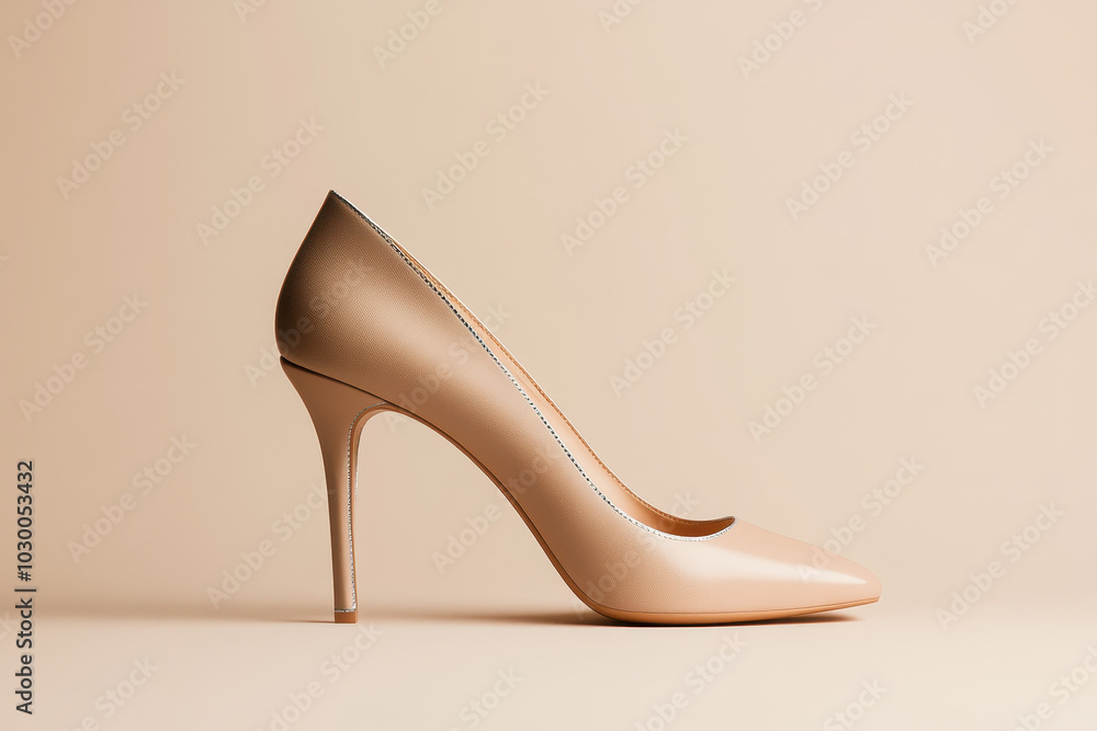 Elegant High Heel Stiletto Shoe in Nude Beige for Fashion Enthusiasts Elegant High Heel Stiletto Shoe in Nude Beige for Fashion Enthusiasts