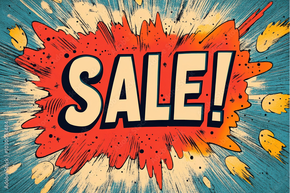 Dynamic Retro Comic Style Sale Banner for Eye-Catching Promotions Dynamic Retro Comic Style Sale Banner for Eye-Catching Promotions