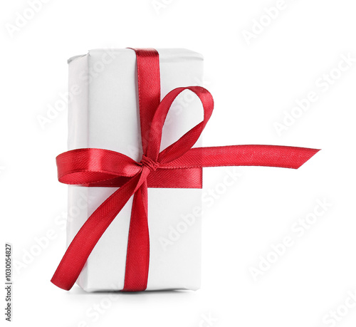 Christmas gift box on white background