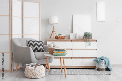 Interior of light living ro...