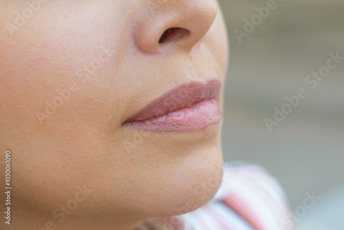 Close-up of a female Lower Face and Lips