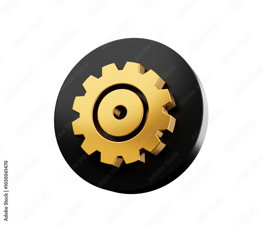 Gold Metal gear or setting icon isolated on white background 3D illustration
Gold Metal gear or setting icon isolated on white background 3D illustration