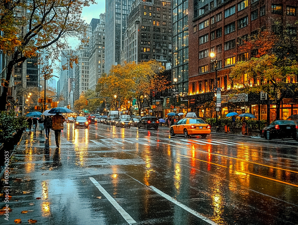 Rainy Urban Charm in a Historic Neighborhood Rainy Urban Charm in a Historic Neighborhood
