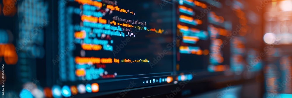 Close-up of a computer screen displaying code. Close-up of a computer screen displaying code.