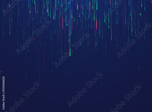 Abstract lines on dark background. Magic light effects. Graphic concept for your design.