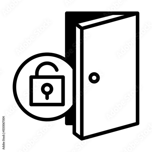 Icon showing that the backdoor is unlocked. photo