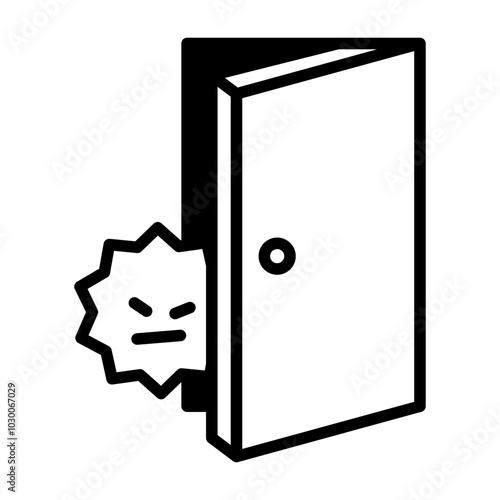 Icon showing a virus invading through a backdoor.