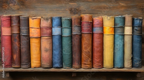 Assorted Leather and Fabric Bound Books on Display