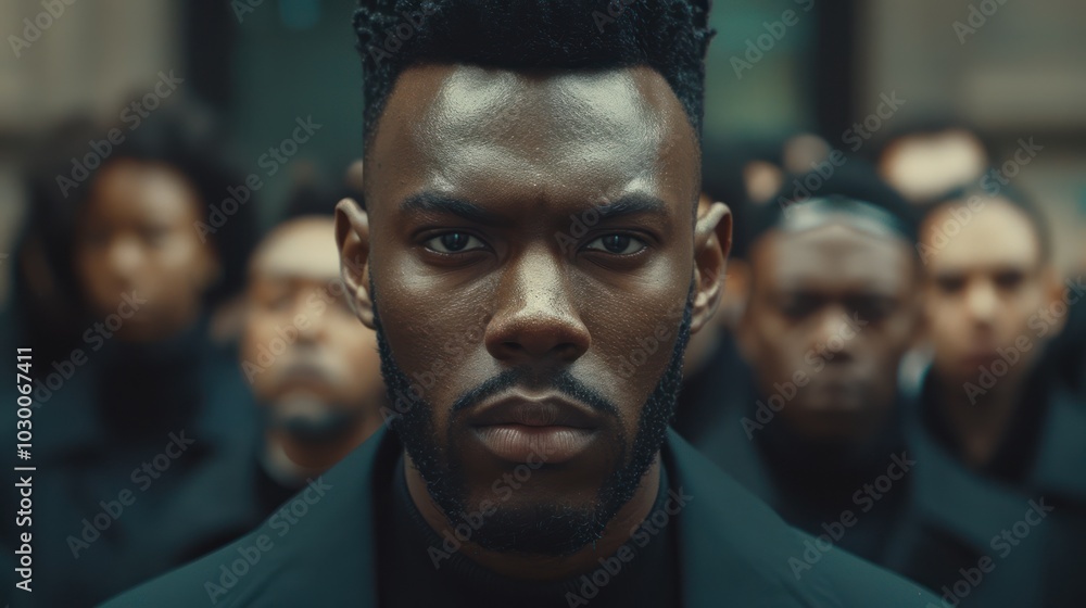 Close-up Portrait of a Serious Black Man with a Beard Close-up Portrait of a Serious Black Man with a Beard