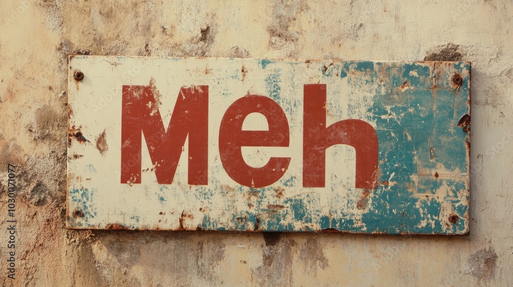 Weathered sign with word Weathered sign with word