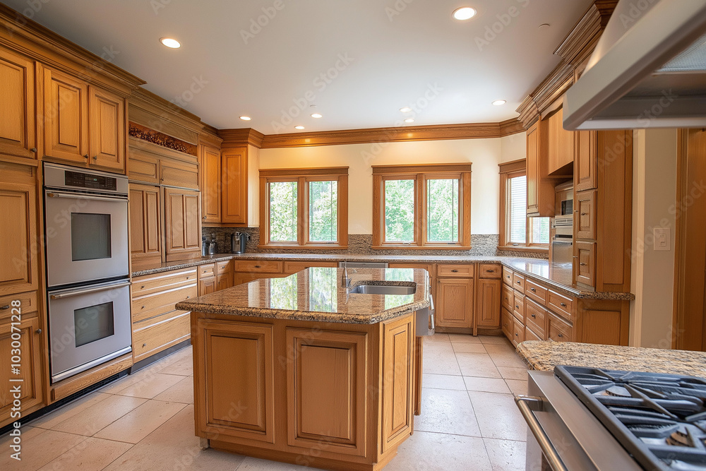 modern kitchen interior with Clean and spacious design white and black modern kitchen interior with Clean and spacious design white and black