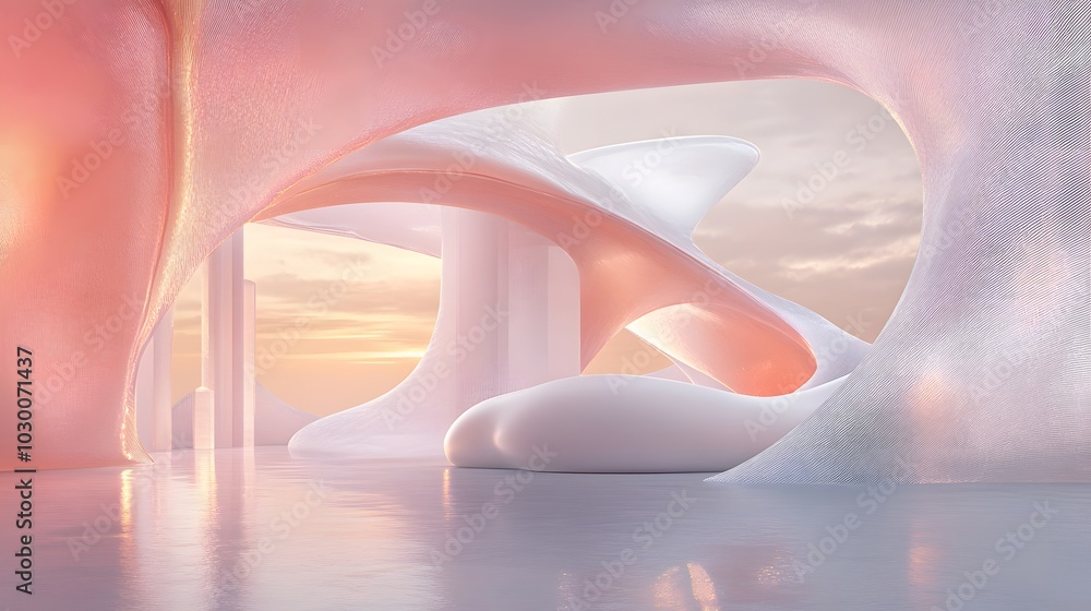54. **An ethereal environment with swirling shapes that beautifully ...